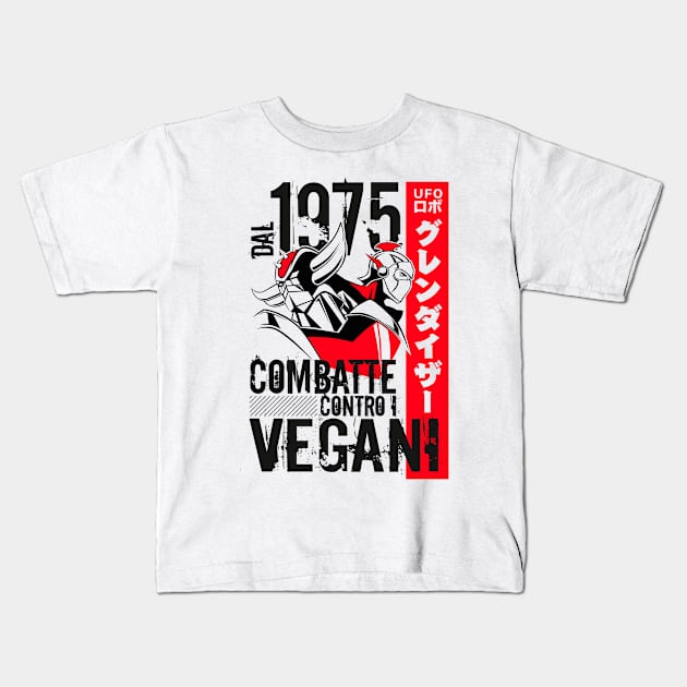 046b Goldrake Contro Vegani Kids T-Shirt by Yexart